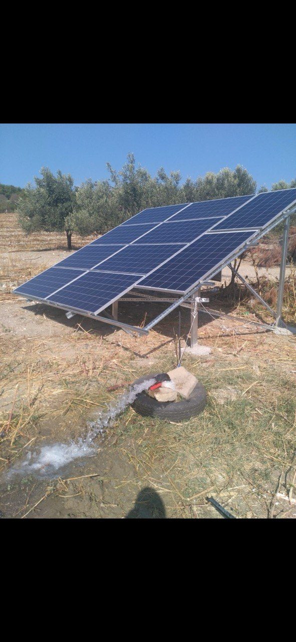 Manisa Kırkağaç'de kurulan 2 HP güneş enerjili sulama sistemi